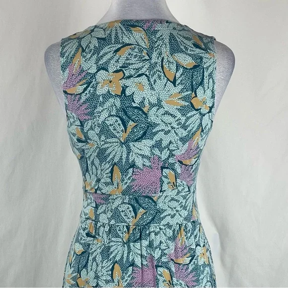 LL Bean Green Floral Print CottageCore Feminine Midi Dress NWOT Size XS - Picture 6 of 13
